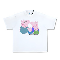 White peppa pig family Urban Heavy Tee - artisFamous