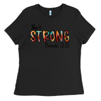Black she is strong provebs Ladies Tee - CowhideDigitalArt