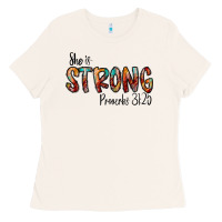 Bone she is strong provebs Ladies Tee - CowhideDigitalArt