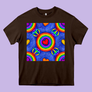 Pride Lgbtq Hearts And Peace Symbol Seamless Patte Heavy Core Tee Designed By Bundleandbundleshop