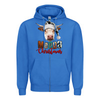 True Royal merry christmas hereford cow Zipper Hoodie - RanaPortraitStore