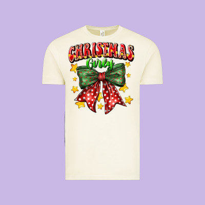 Festive Holiday Bow Design Vintage Tee Designed By Cowhidedigitalart