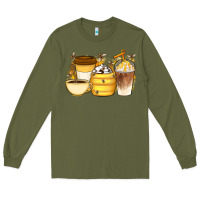 Army Green Bee Honey Coffee Cups Long Sleeve Tee - Artiststas