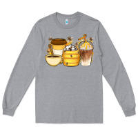 Heather Grey Bee Honey Coffee Cups Long Sleeve Tee - Artiststas