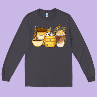 Bee Honey Coffee Cups Long Sleeve Tee Designed By Artiststas