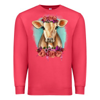Cardinal Floral Cow Premium Sweatshirt - RanaPortraitStore