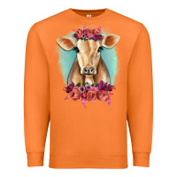 Carrot Floral Cow Premium Sweatshirt - RanaPortraitStore