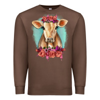 Chestnut Floral Cow Premium Sweatshirt - RanaPortraitStore