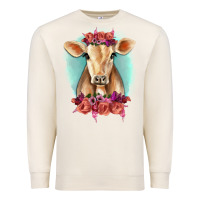 Sandshell Floral Cow Premium Sweatshirt - RanaPortraitStore