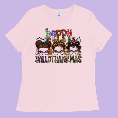 Happy Hallothanksmas Ladies Tee Designed By Sublimationcraftshop
