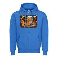 True Royal highland cow christmas Zipper Hoodie - RanaPortraitStore