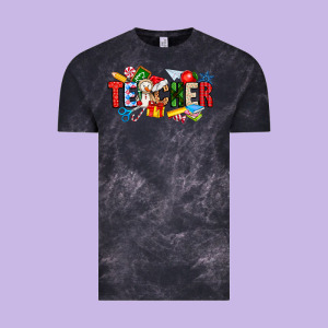 Christmas Teacher Vintage Tee Designed By Cowhidedigitalart
