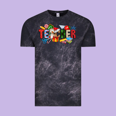 Christmas Teacher Vintage Tee Designed By Cowhidedigitalart