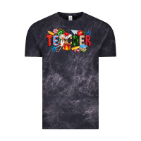 Cloud Black Christmas teacher Vintage Tee - CowhideDigitalArt
