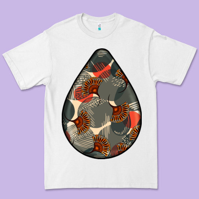 African Fabric Pattern Teardrop Earrings Premium Tee Designed By Bundleandbundleshop