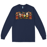 Navy Christmas coffee cups Long Sleeve Tee - Artiststas