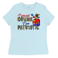 Baby Blue i'm drunk i'm patrıtoc Ladies Tee - CowhideDigitalArt