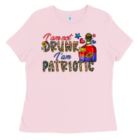 Bubblegum Pink i'm drunk i'm patrıtoc Ladies Tee - CowhideDigitalArt