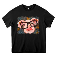 Black Fall Autumn Pig Heavy Core Tee - RanaPortraitStore