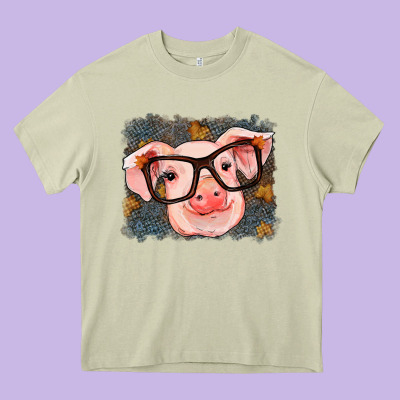 Fall Autumn Pig Heavy Core Tee Designed By Ranaportraitstore