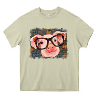 Mossy Fall Autumn Pig Heavy Core Tee - RanaPortraitStore