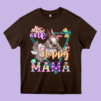 One Hoppy Mama Heavy Core Tee Designed By Fadigitalartstudio
