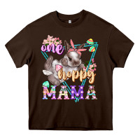 Chocolate Brown one hoppy mama Heavy Core Tee - FaDigitalArtStudio