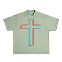 Oil Green A Neon Christian Cross Urban Heavy Tee - artisFamous