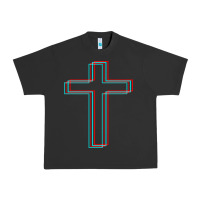 Pigment Black A Neon Christian Cross Urban Heavy Tee - artisFamous