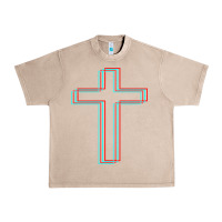 French Oak A Neon Christian Cross Urban Heavy Tee - artisFamous