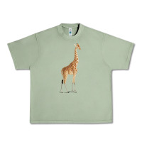 Oil Green Giraffe Urban Heavy Tee - artisFamous