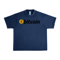 Navy vintage look bitcoin Urban Heavy Tee - artisFamous