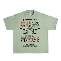 Oil Green tabletop rpg d20 orc massage critical failure Urban Heavy Tee - artisFamous