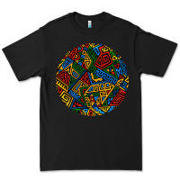 Black african fabric pattern round earrings 3 Premium Tee - BundleAndBundleShop
