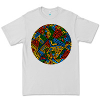 Dove Grey african fabric pattern round earrings 3 Premium Tee - BundleAndBundleShop
