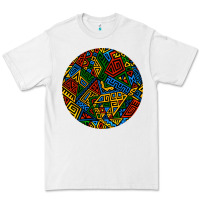 White african fabric pattern round earrings 3 Premium Tee - BundleAndBundleShop