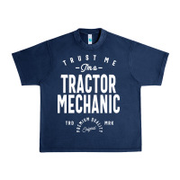 Navy Tractor Mechanic Gift Funny Job Title Profession Birthday Idea Urban Heavy Tee - artisFamous