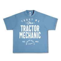 Pebble Blue Tractor Mechanic Gift Funny Job Title Profession Birthday Idea Urban Heavy Tee - artisFamous