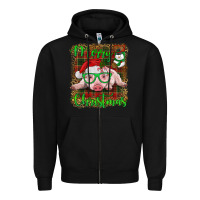 Black merry christmas baby pig Zipper Hoodie - RanaPortraitStore
