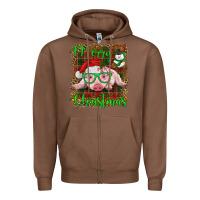 Chestnut merry christmas baby pig Zipper Hoodie - RanaPortraitStore