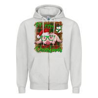 Dove Grey merry christmas baby pig Zipper Hoodie - RanaPortraitStore