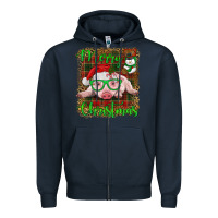 Navy merry christmas baby pig Zipper Hoodie - RanaPortraitStore