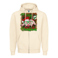 Sandshell merry christmas baby pig Zipper Hoodie - RanaPortraitStore