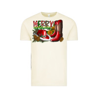 Vintage Arctic cowboy merry christmas Vintage Tee - CowhideDigitalArt