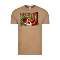 Vintage Coffee cowboy merry christmas Vintage Tee - CowhideDigitalArt