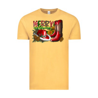 Vintage Mustard cowboy merry christmas Vintage Tee - CowhideDigitalArt