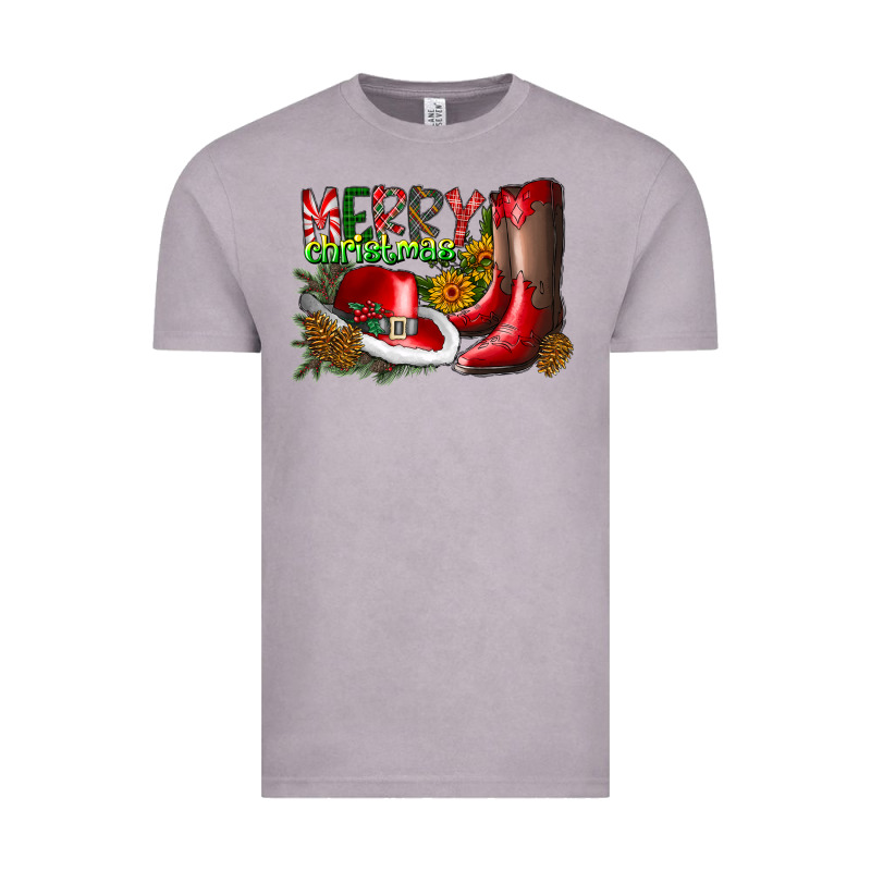 Cowboy Merry Christmas Vintage Tee by CowhideDigitalArt | Teevron