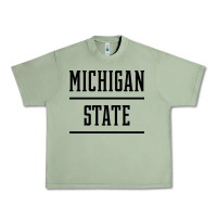 Oil Green Michigan MI State vintage Athletic Style Urban Heavy Tee - artisFamous