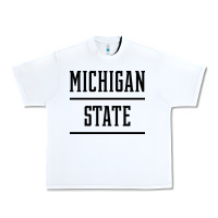 White Michigan MI State vintage Athletic Style Urban Heavy Tee - artisFamous