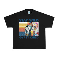 Black stay wild gypsy child letter rainbow Urban Heavy Tee - artisFamous